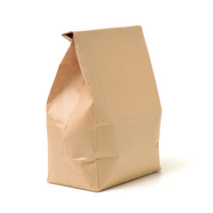 Paper bags on white background