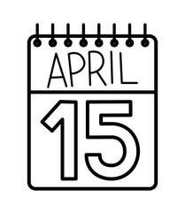 tax day calendar vector design