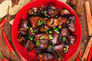 Braised Pork with Chestnuts,Chinese food