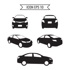 Fototapeta premium Car icon set isolated on the white background. Ready to apply to your design. Vector illustration.