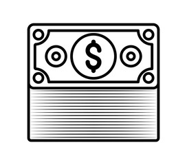 Isolated money bills vector design