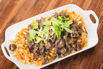 China delicacy-Fried rice noodles with beef