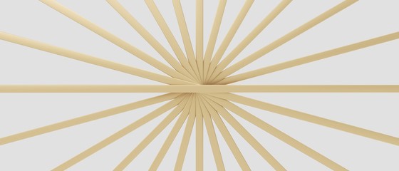 Obraz premium Golden metallic slices isolated in white background. 3d rendering - illustration.