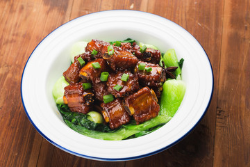 A plate of braised spareribs