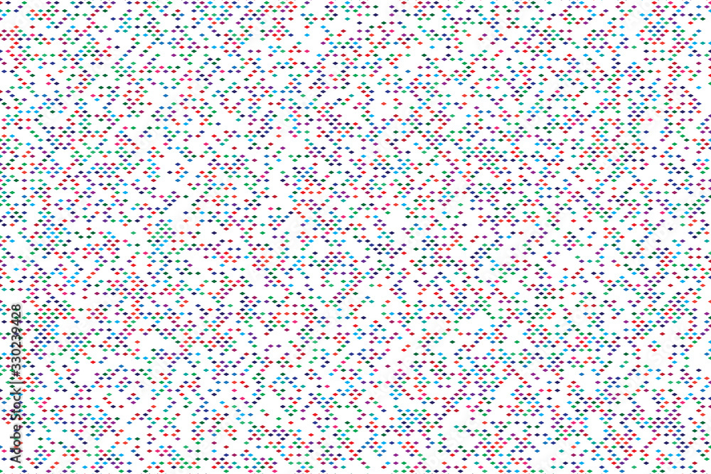Poster abstract multicolored image consisting of small rhombics.