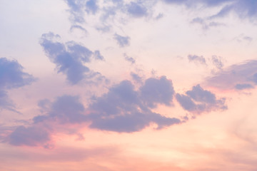 Beautiful vanilla sky with clouds before sunset in the evening,  Nature background