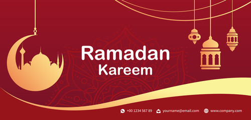 Ramadan Kareem Vector Illustration, Graphic design for the decoration of gift certificates, banners and flyer