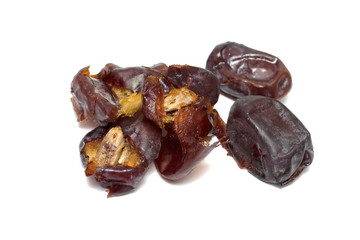 Fruits dates on a white background.