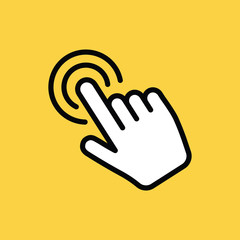 Hand clicking icon. Click pointer vector.