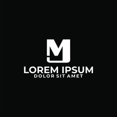 initial letter MJ logo template with modern geometric font symbol in flat design monogram illustration
