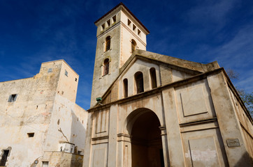 Fototapeta na wymiar Place Al Kanissa abandoned Portuguese church in El Jadida Morocco