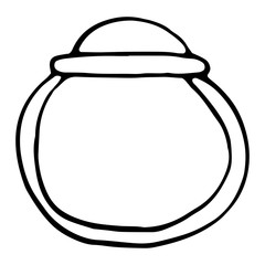 Hand drawn doodle ring with diamond