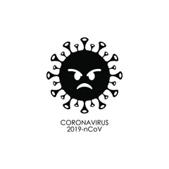 Coronavirus 2019-nCoV novel coronavirus concept resposible for asian flu outbreak and coronaviruses influenza pandemic. Black on white background isolated. Virion of Corona-virus. EPS10