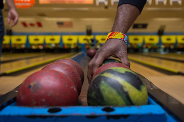 Bowling accesoires. Concept of leasure and team building event.