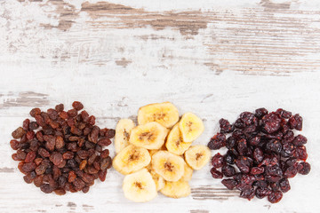 Healthy ingredients as source vitamins, carbohydrates and dietary fiber, copy space for text