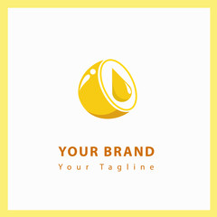 logo modern simple template design fruit orange healthy