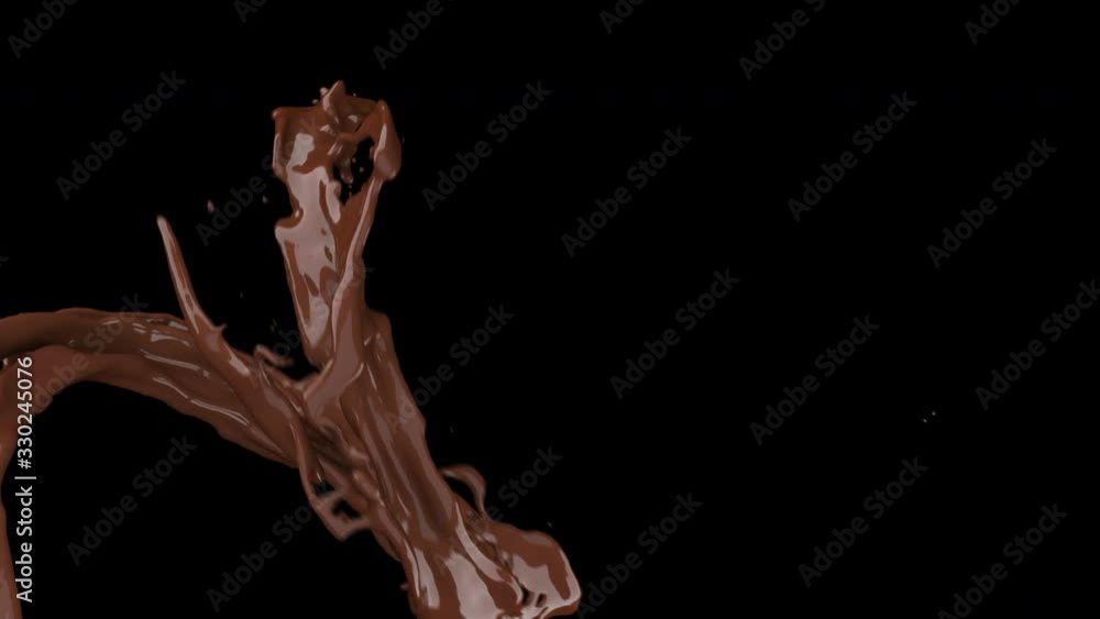 Aufkleber 4k slow motion chocolate movement spinning follow part. 3d animation include alpha channel.