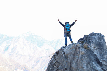 Man on the peak of himalayas © Puneet
