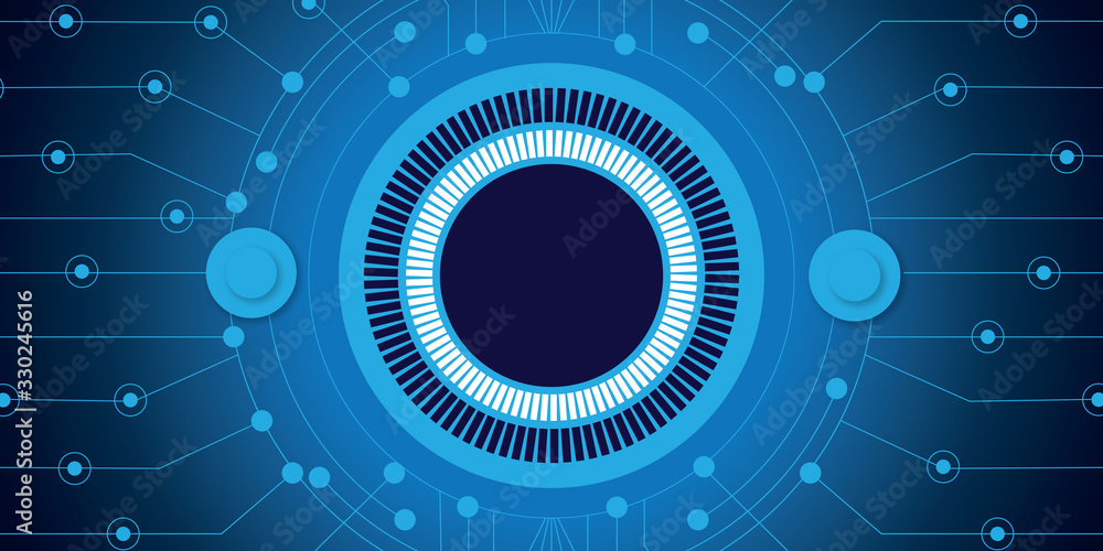 Poster abstract geometric background with circuit board modern futuristic. dot and line connection high tec