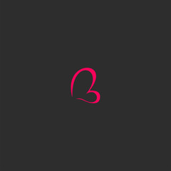 Letter B Love logo Icon template design in Vector illustration 
