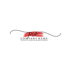 Initial Letter PW Signature Handwriting and Elegant Logo Design Vector	