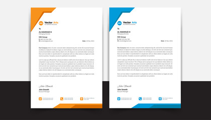 Abstract Letterhead Design Template. Minimalist concept business style letterhead template design