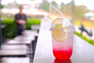 Strawberry Lemon Soda Water in coffee