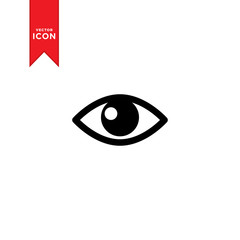Eye icon vector. Trendy flat design. Eye logo icon on white background.