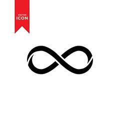 Infinity icon vector. Infinity sign in logo symbol. Trendy flat design style.