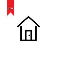 Home icon vector. Outline icon home isolated on white background.
