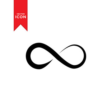 Infinity icon vector. Infinity sign in logo symbol. Trendy flat design style.