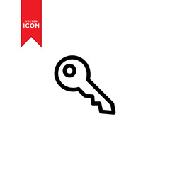 Key icon vector. Trendy flat design style on white background.