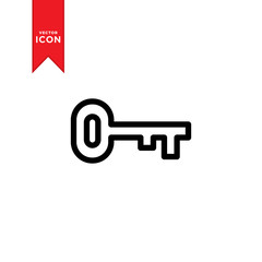 Key icon vector. Trendy flat design style on white background.