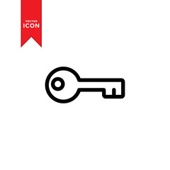 Key icon vector. Trendy flat design style on white background.