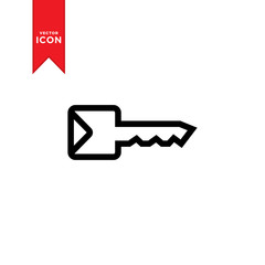 Key icon vector. Trendy flat design style on white background.