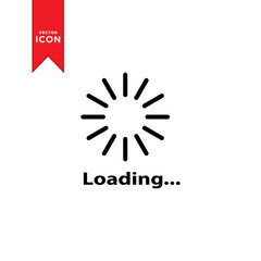 Fototapeta premium Loading icon vector. Loading symbol logo on white background. Modern design style.