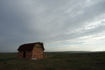 small wooden house