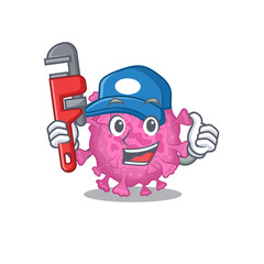 Smart Plumber corona virus organic on cartoon character design