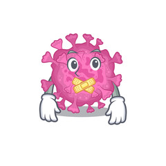 Corona virus organic mascot cartoon character design with silent gesture