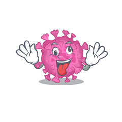 A picture of crazy face corona virus organic mascot design style