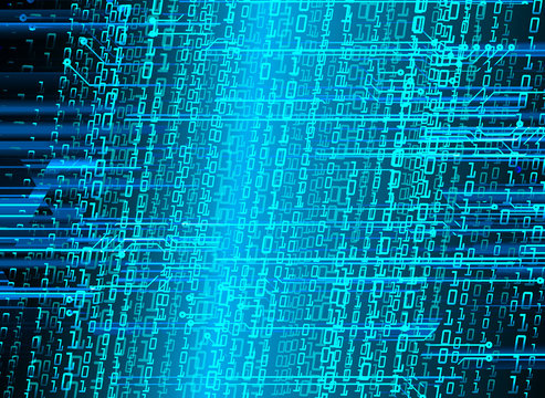 Blue cyber circuit future technology concept background
