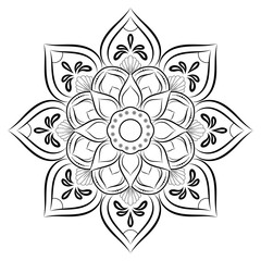 Circle flower of mandala with vintage floral style, Vector mandala Oriental pattern, Hand drawn decorative element. Unique design with petal flower. Concept relax and meditation use for page logo