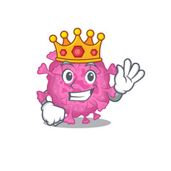 The Royal King of corona virus organic cartoon character design with crown