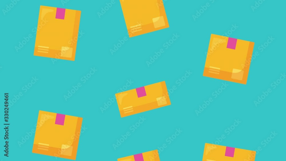 Poster logistic service animation with envelopes