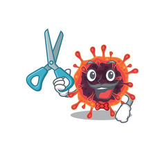 Cool Barber corona virus zone mascot design style