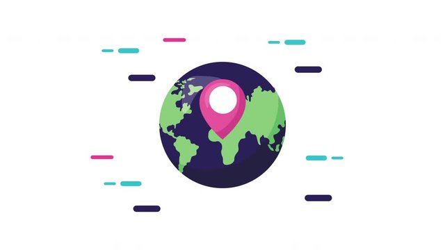 world planet with pin location