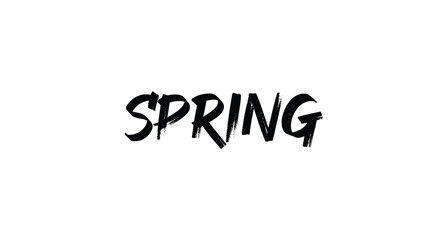 Spring text lettering sign. Modern typographic design element.
