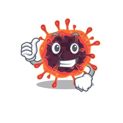 Cool corona virus zone cartoon design style making Thumbs up gesture