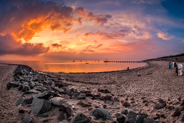 Abendstimmung am Strand der Nordseeinsel Föhr