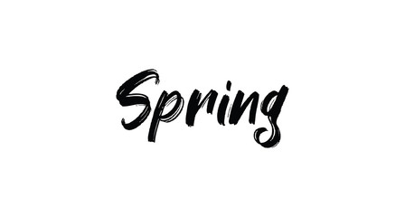 Spring text lettering sign. Modern typographic design element.